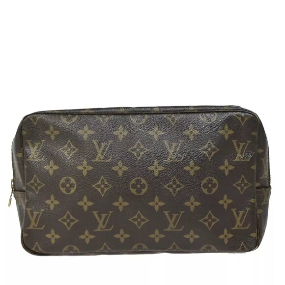 LOUIS VUITTON Trousse Toilette 28 Clutch Hand Bag Monogram Brown - Picture 6 of 7